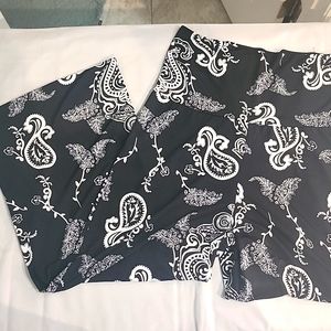 Paisley print wide leg dress pants